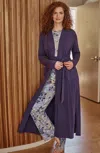Jjill J.jill Sleep Ultrasoft Patch-pocket Robe In Purple