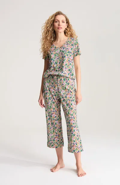 Jjill Sleep Ultrasoft Piped Crops In Multi