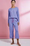 Jjill J.jill Sleep Ultrasoft Piped Crops In Light Blue Enchanting Hearts