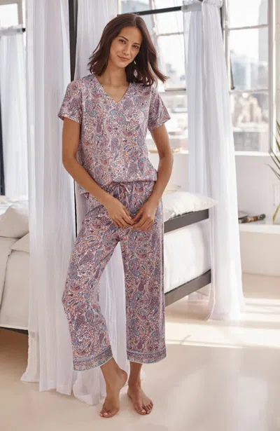 Jjill Sleep Ultrasoft Piped Crops In Multi