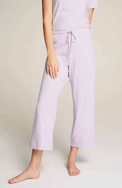 Jjill J.jill Sleep Ultrasoft Piped Crops In Pale Lilac