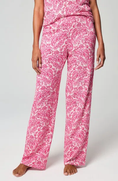 Jjill J.jill Sleep Ultrasoft Relaxed Full-leg Pants In Cream Sweet Paisley