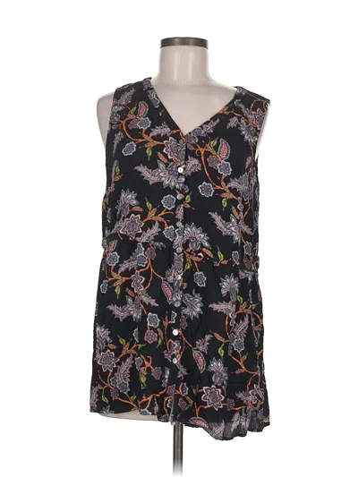 Pre-owned Jjill Sleeveless Blouse In Black