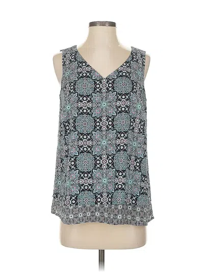 Pre-owned Jjill Sleeveless Blouse In Blue