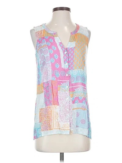 Pre-owned Jjill Sleeveless Blouse In Blue