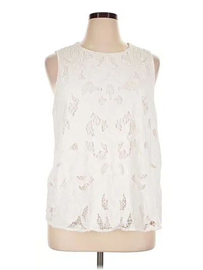 Pre-owned Jjill Sleeveless Blouse In Ivory