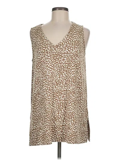 Pre-owned Jjill Sleeveless Blouse In Tan