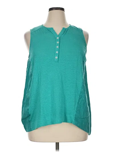 Pre-owned Jjill Sleeveless Blouse In Teal
