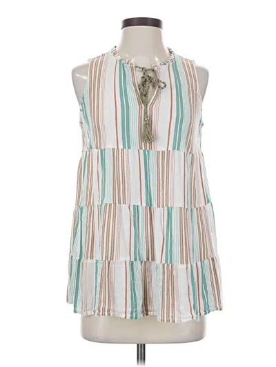 Pre-owned Jjill Sleeveless Blouse In White