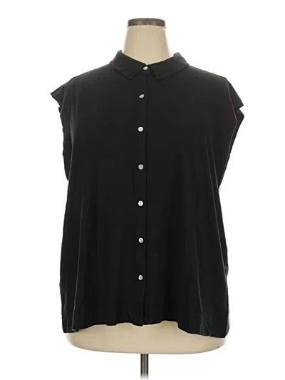 Jjill Sleeveless Button Down Shirt In Black