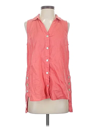 Pre-owned Jjill Sleeveless Button Down Shirt In Pink