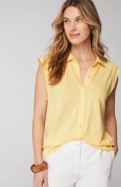 Jjill J.jill Sleeveless Button-front Top In Pollen