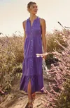 Jjill J.jill Sleeveless Tiered Maxi Dress In Beach Plum