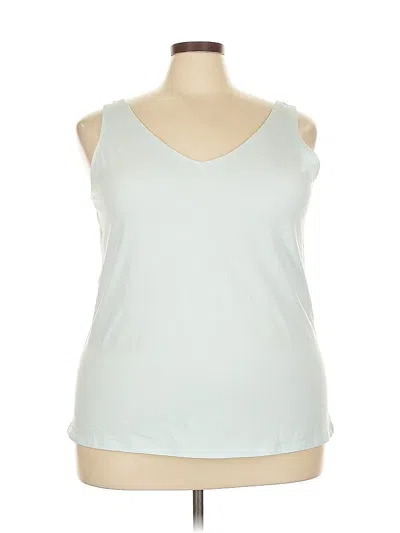 Pre-owned Jjill Sleeveless Top Teal Sweetheart Neckline Tops In Blue