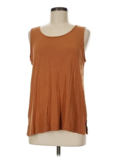 Pre-owned Jjill Sleeveless T-shirt In Brown