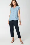 Jjill J.jill Versatile Cotton-stretch Slim-leg Capris In Navy Blue