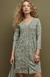 Jjill J.jill Smocked Button-front Dress In Willow Thriving Wallfloral