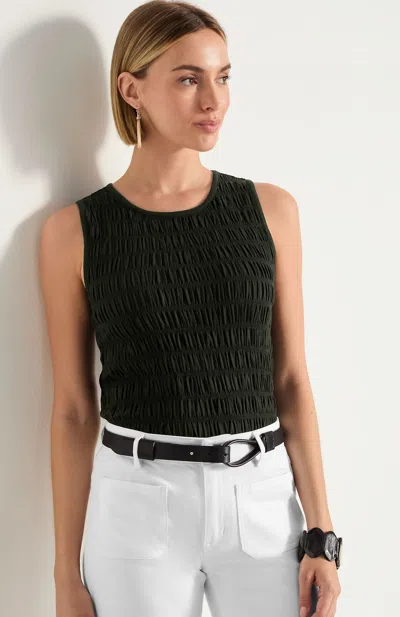 Jjill Smocked Tank Top In Green