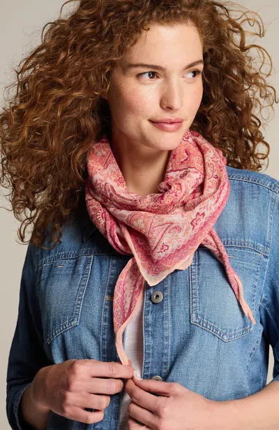Jjill J.jill Soft Border-printed Diamond Scarf In Pink Wink Multi