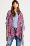 Jjill J.jill Soft Border-printed Ruana In Multi