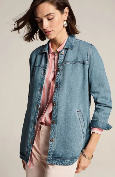 Jjill J.jill Soft Denim Shirttail Jacket In Ridgewood Wash