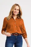 Jjill J.jill Soft-luxe Button-front Shirt In Orange