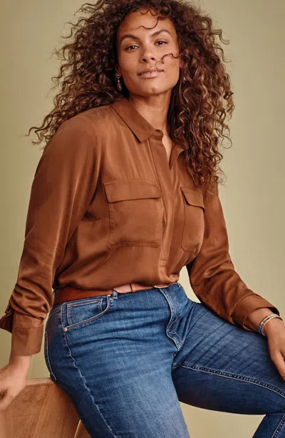 Jjill J.jill Soft Luxe Utility Popover In Nutmeg