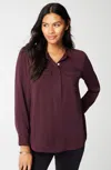 Jjill J.jill Soft Luxe Utility Popover In Spiced Wine
