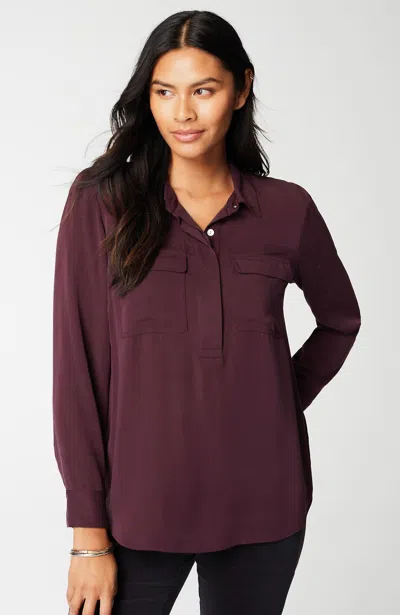 Jjill J.jill Soft Luxe Utility Popover In Spiced Wine