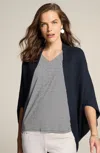 Jjill J.jill Soft Open-knit Shrug In Navy Blue
