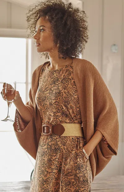 Jjill J.jill Soft Open-knit Shrug In Smoky Topaz