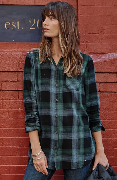 Jjill J.jill Soft Plaid Tunic In Black Multi