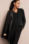 Jjill J.jill Soft Seamed V-neck Sweater In Black