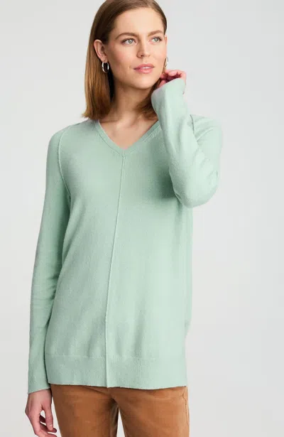Jjill J.jill Soft Seamed V-neck Sweater In Transparent