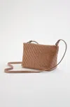 Jjill J.jill Soft Woven-leather Crossbody In Cognac