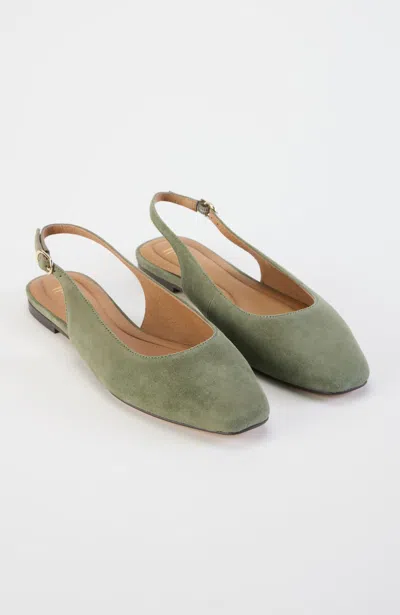 Jjill Sophie Slingback Flats In Green