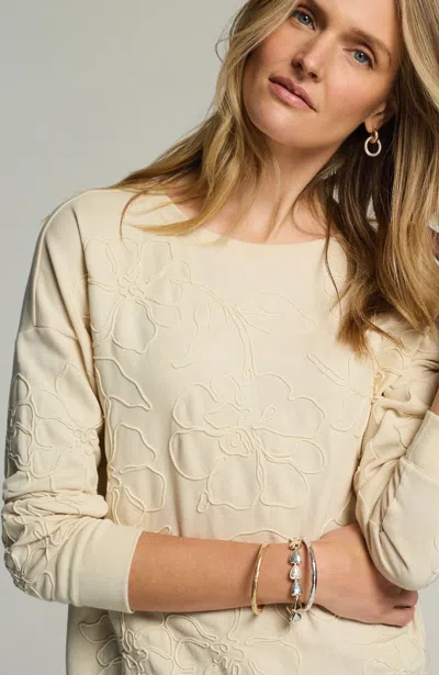 Jjill J.jill Soutache-embroidered Sweatshirt In Barley,cream