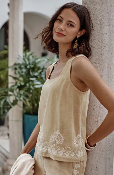 Jjill Square-neck Tank Top In Neutral