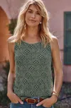 Jjill J.jill Stonewashed Crochet-pattern Tank