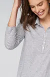 Jjill J.jill Striped Polo In White,navy Blue