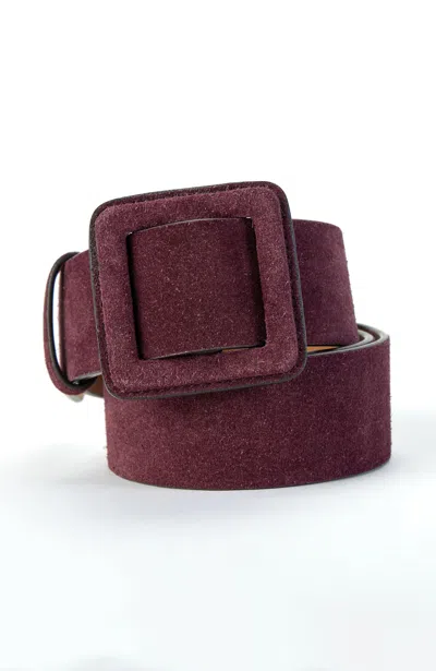 Jjill Suede Buckle Belt In Eggplant