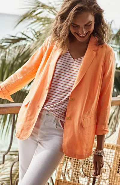 Jjill J.jill Summer Linen Blazer In Apricot