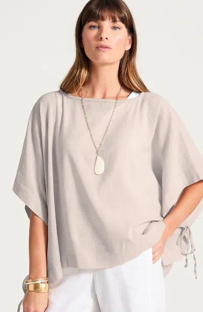 Jjill Summer Woven Poncho In Transparent