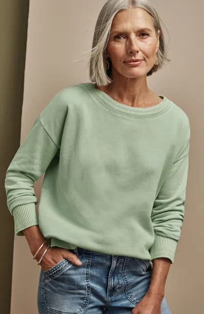Jjill J.jill Sweater-trimmed Garment-dyed Pullover In Light Prickly Pear