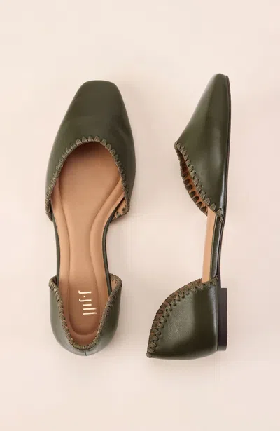 Jjill Sylvie Whipstitch D'orsay Flats In Caper