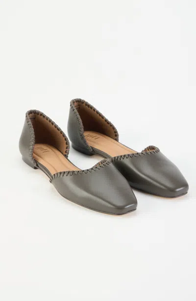 Jjill Sylvie Whipstitch D'orsay Flats In Light Grey