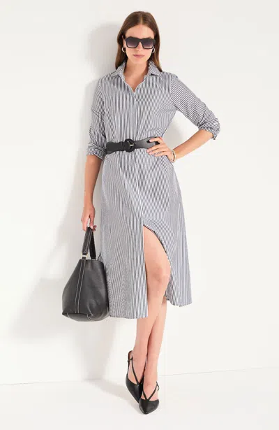 Jjill Tall A-line Shirtdress In Black/white