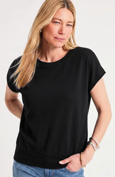 Jjill Tall Banded-hem Top In Black
