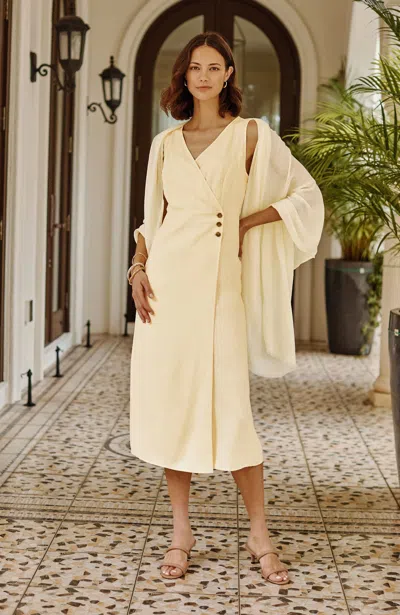 Jjill Tall Buttoned Wrap Dress In Sunlight
