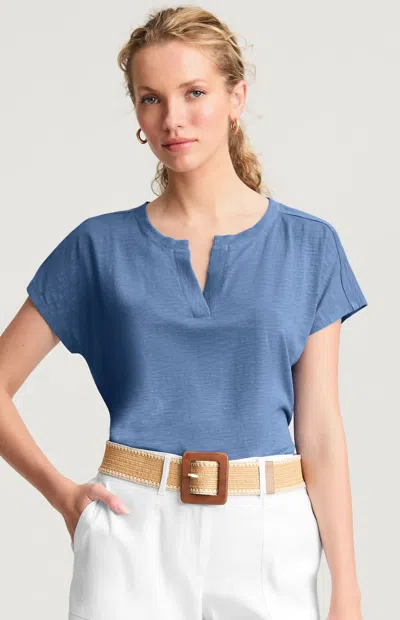 Jjill Tall Cap-sleeve Tee Shirt In Azure